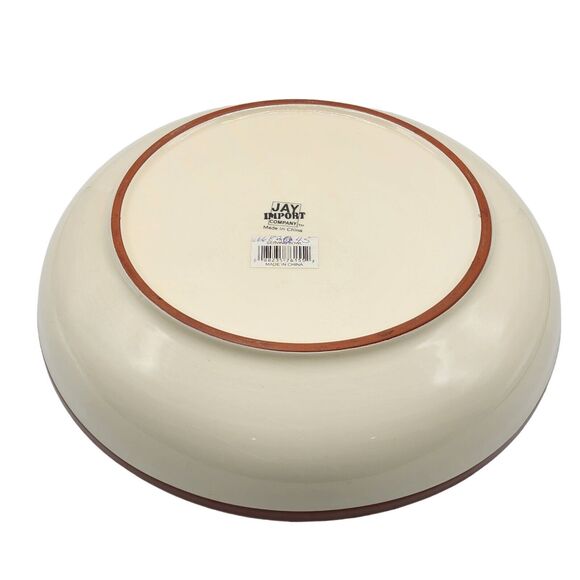 Jay Import Co‎ Farmhouse Hand Painted Rooster Ceramic Serving Bowl Multi 12.5in - Picture 2 of 16